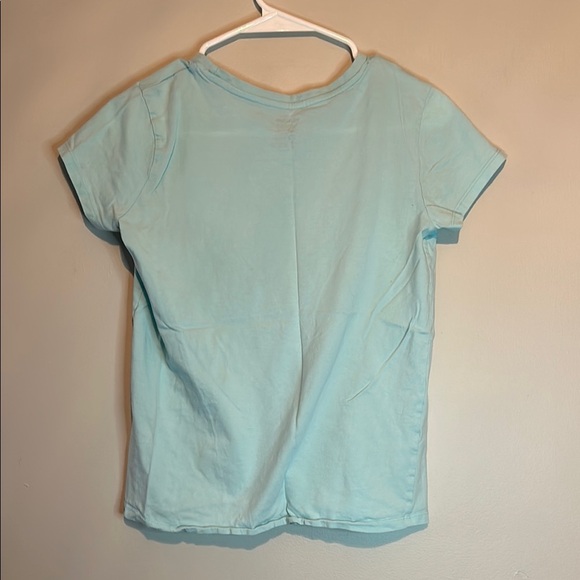 Blue Short Sleeve Tee with Graphic Design - Picture 5 of 9